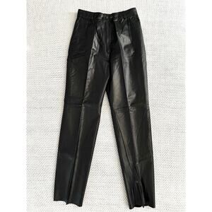 Reed Sportswear Black Leather Deadstock High Waist Straight Pants Trousers 10
